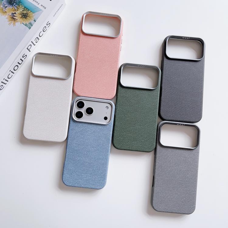 For iPhone 17 Pro Wool Linen Fabric Full Coverage Magnetic Phone Case
