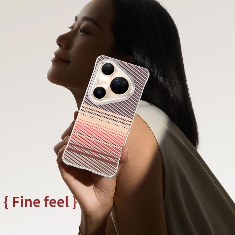 For Huawei Pura 80 Pro 5G Water Transfer Printing Woven Texture Magnetic Phone Case