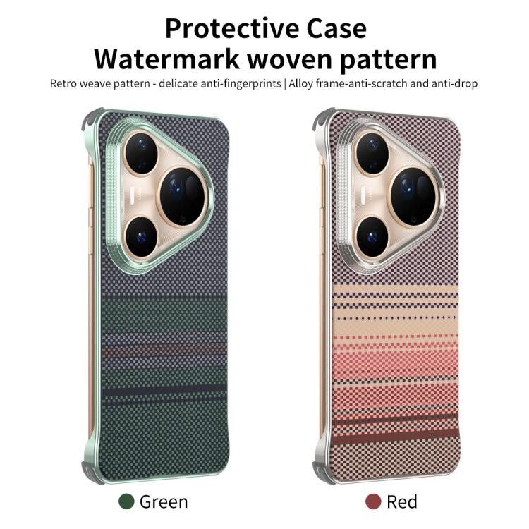 For Huawei Pura 80 Ultra 5G Water Transfer Printing Woven Texture Magnetic Phone Case