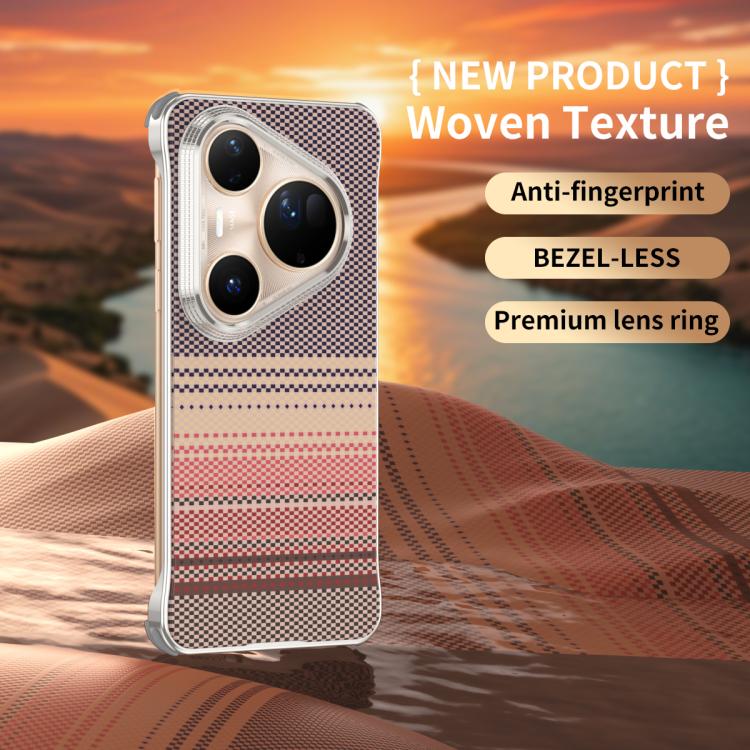For Huawei Pura 80 Ultra 5G Water Transfer Printing Woven Texture Magnetic Phone Case