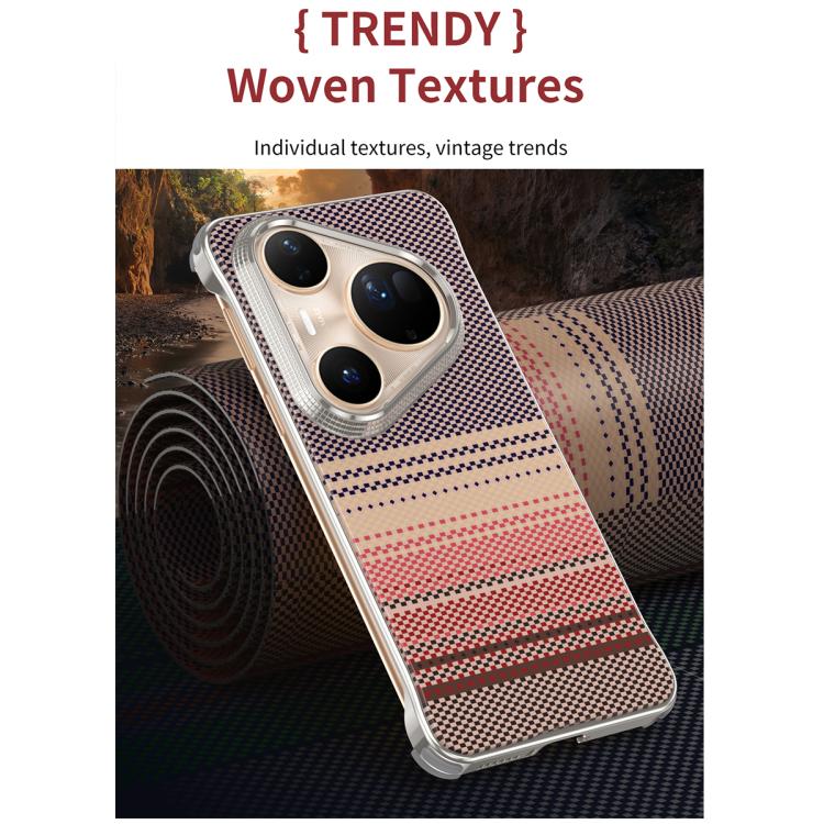 For Huawei Pura 80 Pro 5G Water Transfer Printing Woven Texture Magnetic Phone Case