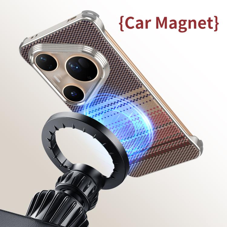 For Huawei Pura 80 Ultra 5G Water Transfer Printing Woven Texture Magnetic Phone Case