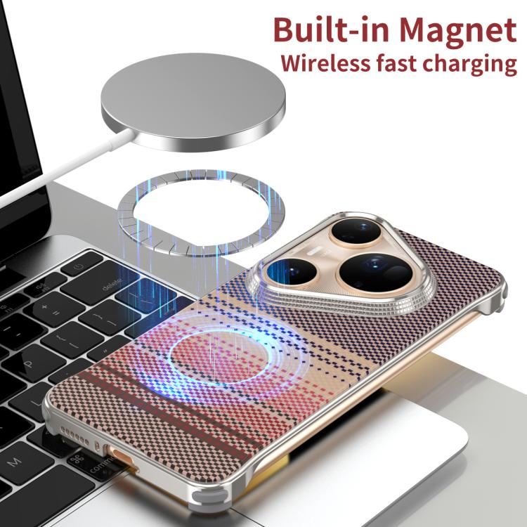 For Huawei Pura 80 Ultra 5G Water Transfer Printing Woven Texture Magnetic Phone Case