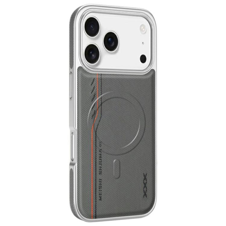 For iPhone 17 Pro Max Line Print Diamond Texture Magnetic Vegan Leather Phone Case