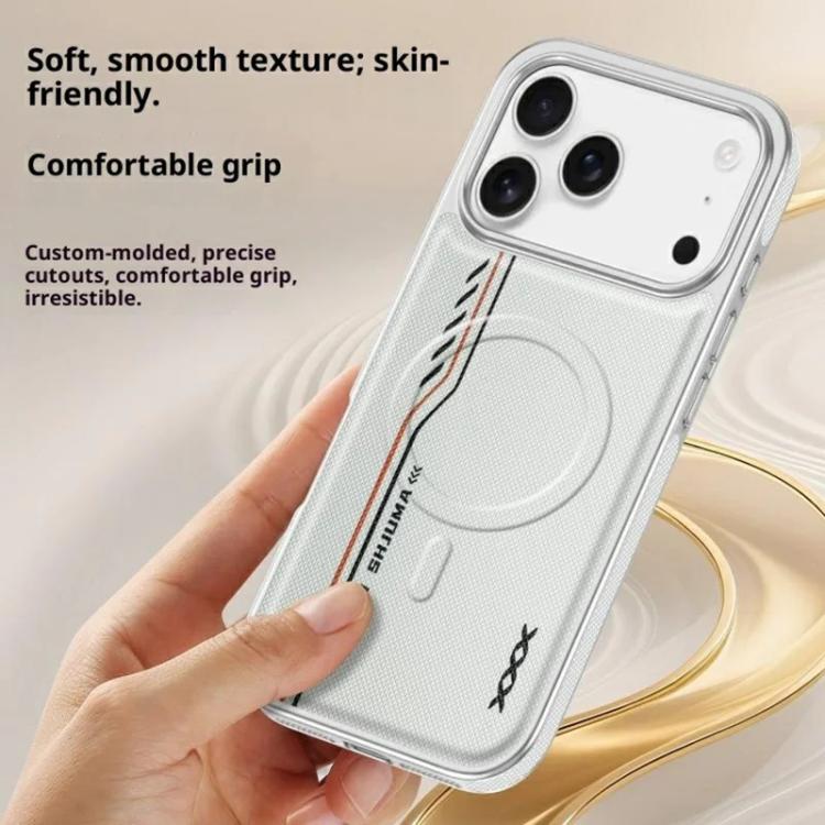 For iPhone 14 Pro Max Line Print Diamond Texture Magnetic Vegan Leather Phone Case