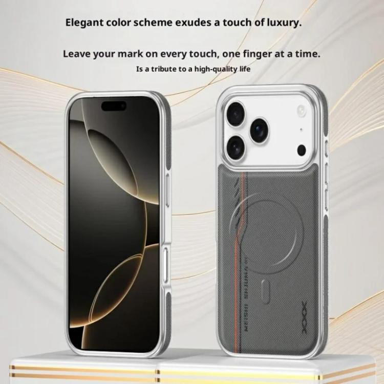 For iPhone 14 Pro Max Line Print Diamond Texture Magnetic Vegan Leather Phone Case