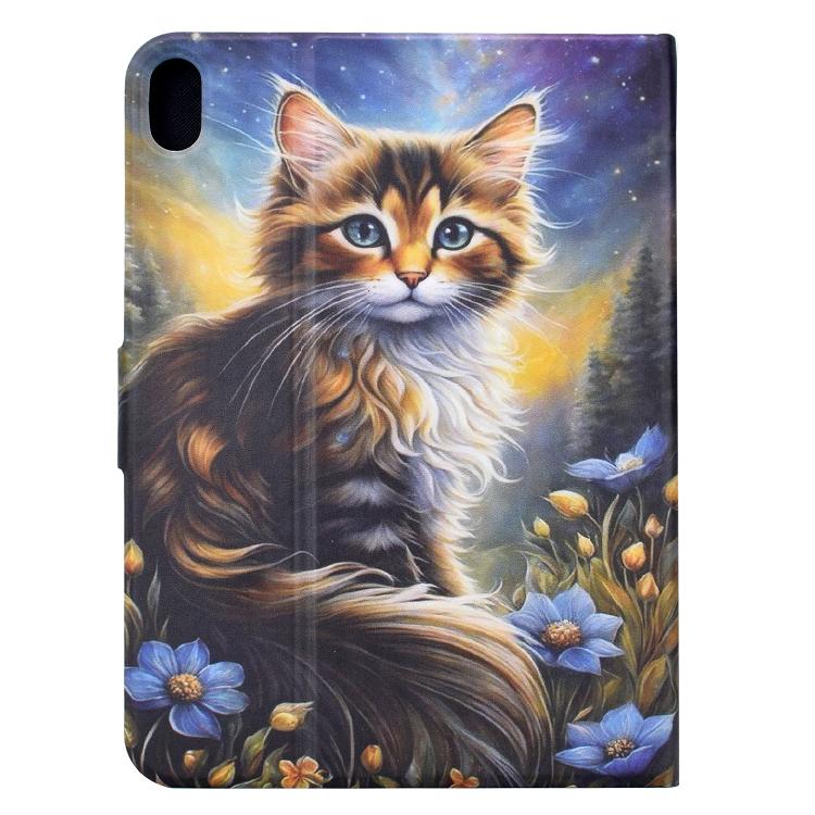 For iPad 2025 / 2022 Voltage Sewing Thread Painted Vegan Leather Smart Tablet Case