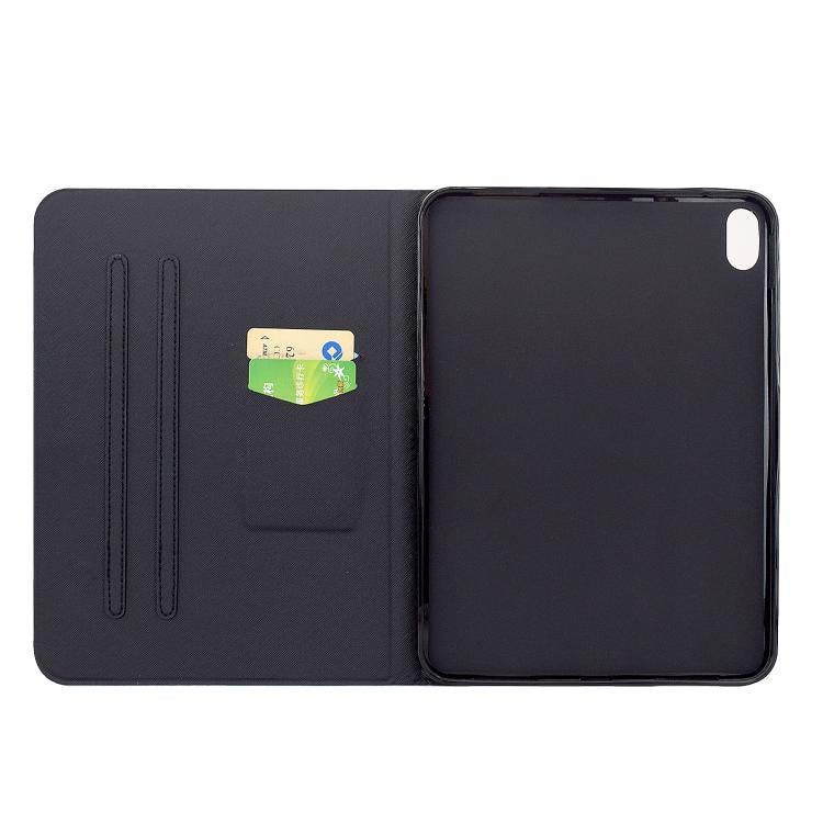 For iPad 2025 / 2022 Voltage Sewing Thread Painted Vegan Leather Smart Tablet Case