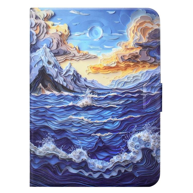 For iPad 2025 / 2022 Voltage Sewing Thread Painted Vegan Leather Smart Tablet Case