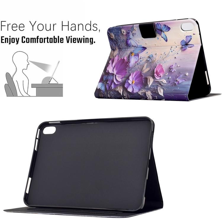 For iPad mini 2024 / mini 6 Voltage Sewing Thread Painted Vegan Leather Smart Tablet Case