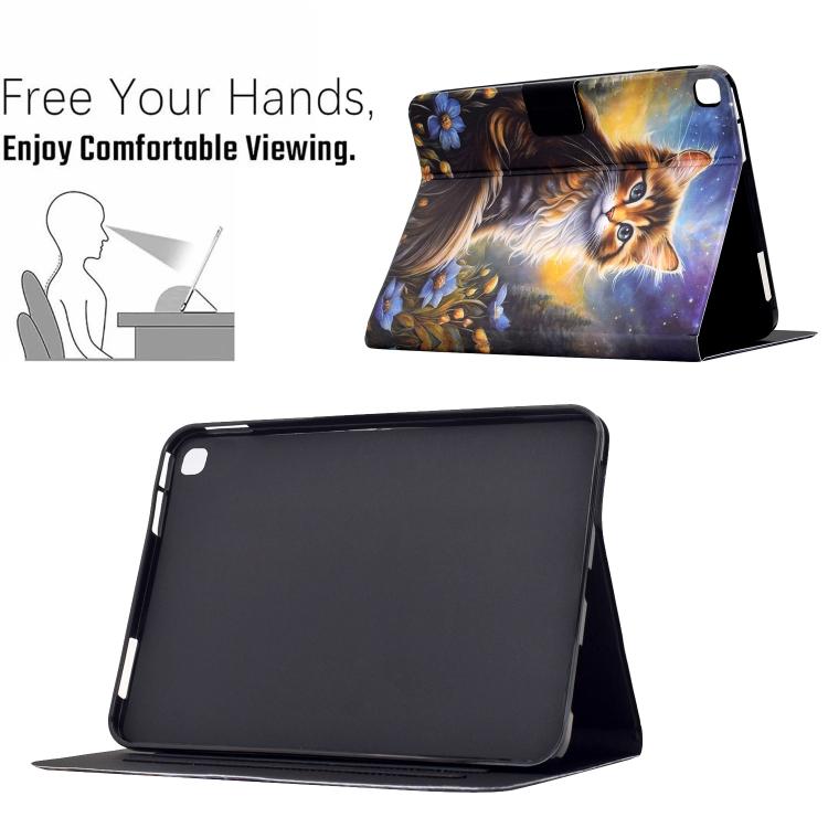 For iPad 10.2 2021 / 10.5 2019 Voltage Sewing Thread Painted Vegan Leather Smart Tablet Case
