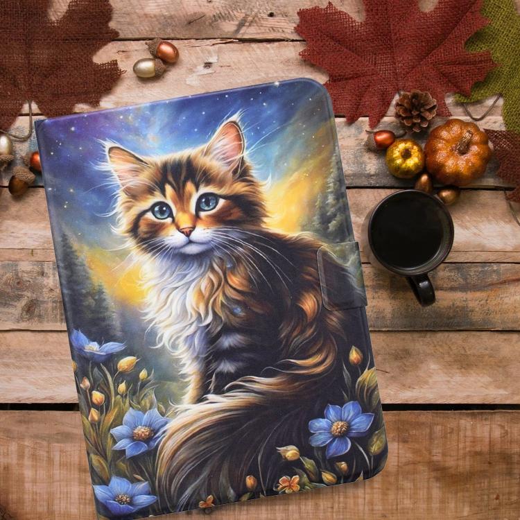 For iPad 10.2 2021 / 10.5 2019 Voltage Sewing Thread Painted Vegan Leather Smart Tablet Case