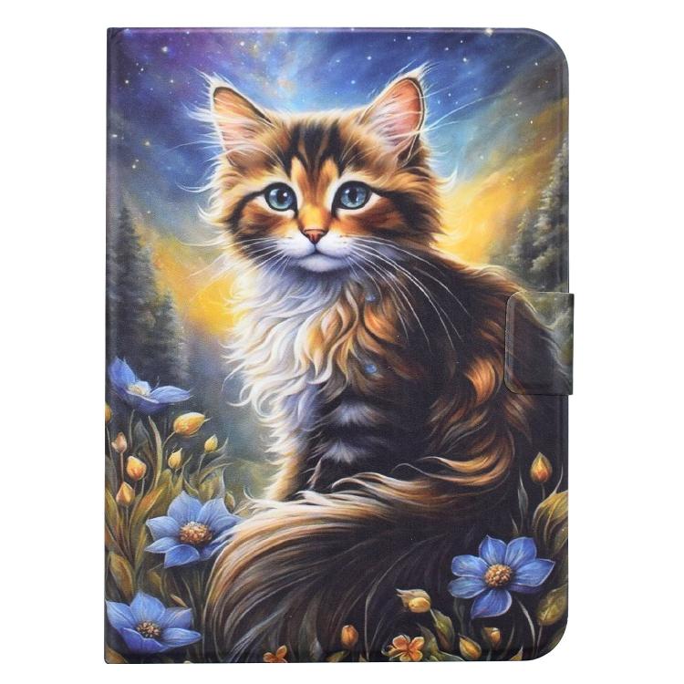 For iPad 9.7 2018 / 2017 Voltage Sewing Thread Painted Vegan Leather Smart Tablet Case