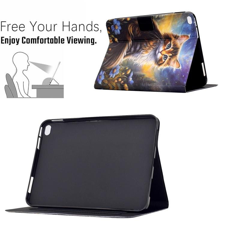 For iPad 9.7 2018 / 2017 Voltage Sewing Thread Painted Vegan Leather Smart Tablet Case