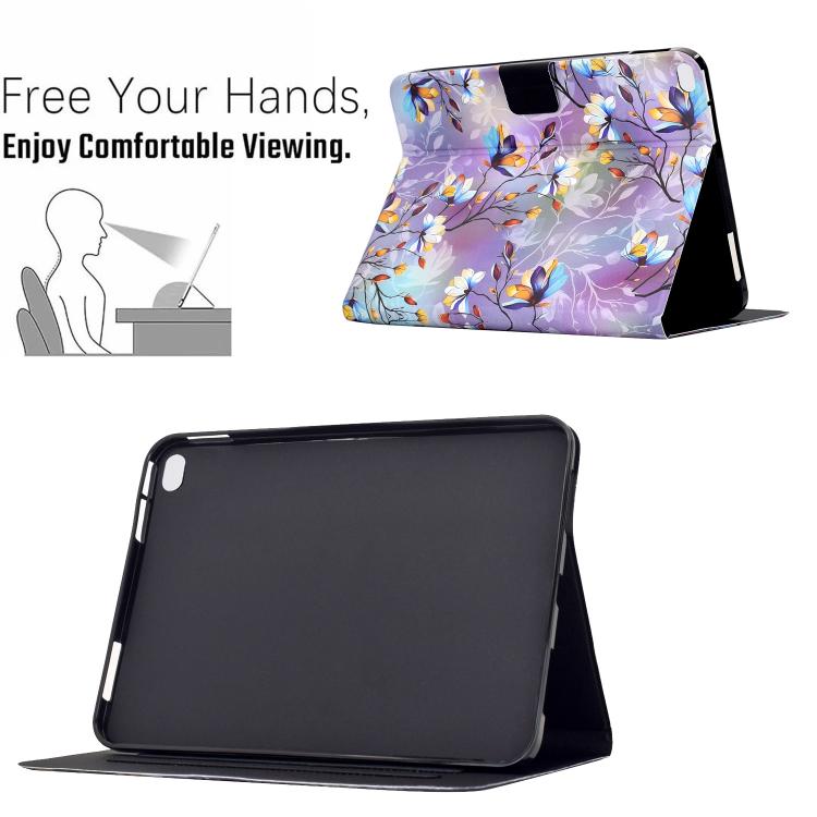 For iPad 9.7 2018 / 2017 Voltage Sewing Thread Painted Vegan Leather Smart Tablet Case