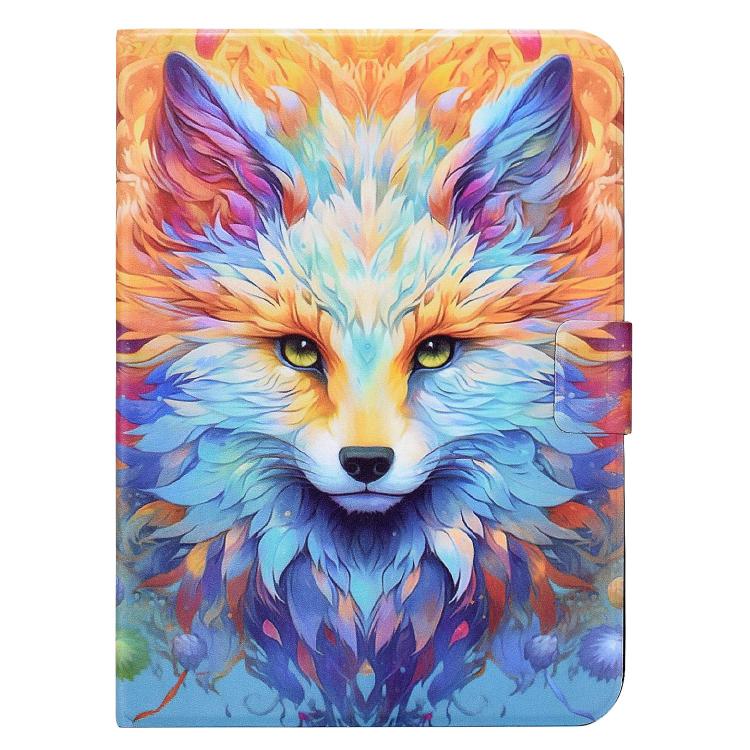 For iPad 9.7 2018 / 2017 Voltage Sewing Thread Painted Vegan Leather Smart Tablet Case