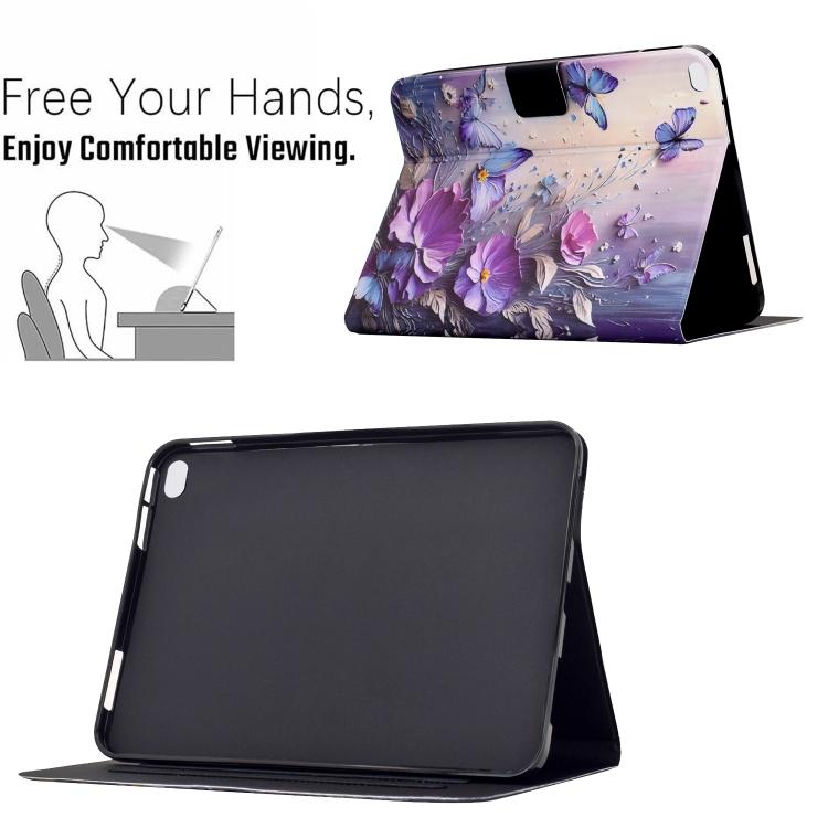 For iPad 9.7 2018 / 2017 Voltage Sewing Thread Painted Vegan Leather Smart Tablet Case