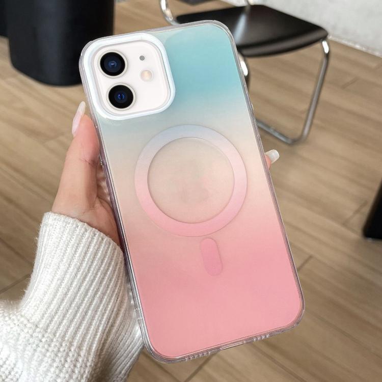 For iPhone 11 Geometric Gradient Magnetic Phone Case