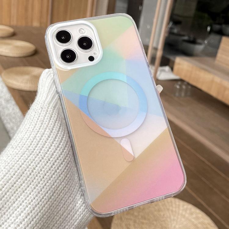 For iPhone 13 Pro Geometric Gradient Magnetic Phone Case
