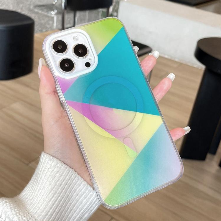For iPhone 13 Pro Max Geometric Gradient Magnetic Phone Case