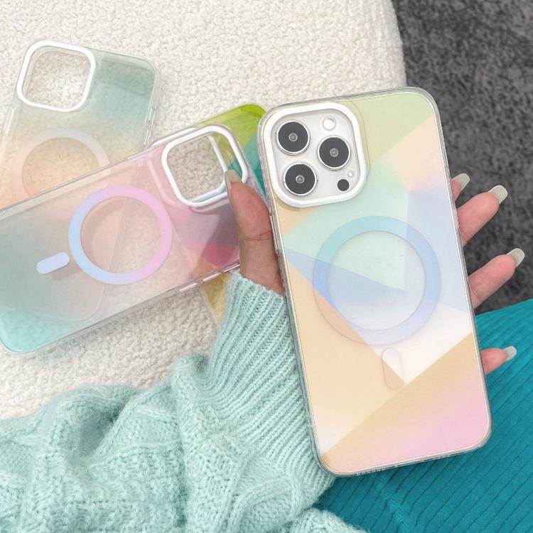 For iPhone 13 Pro Max Geometric Gradient Magnetic Phone Case