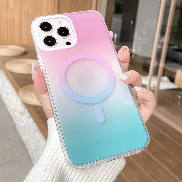 For iPhone 14 Pro Geometric Gradient Magnetic Phone Case