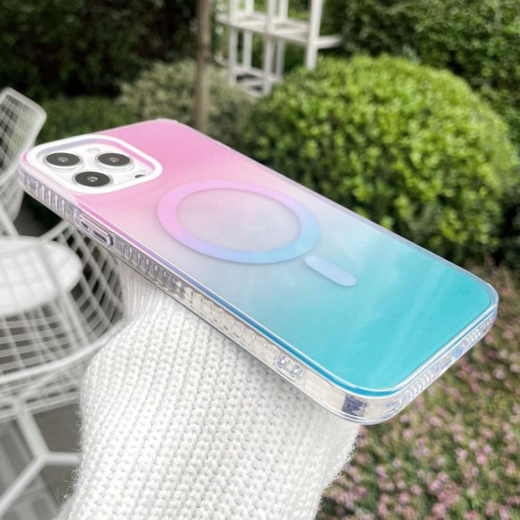For iPhone 15 Pro Max Geometric Gradient Magnetic Phone Case
