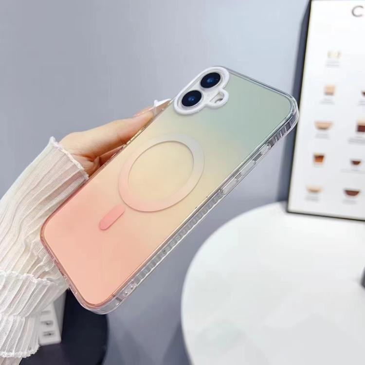 For iPhone 17 Geometric Gradient Magnetic Phone Case