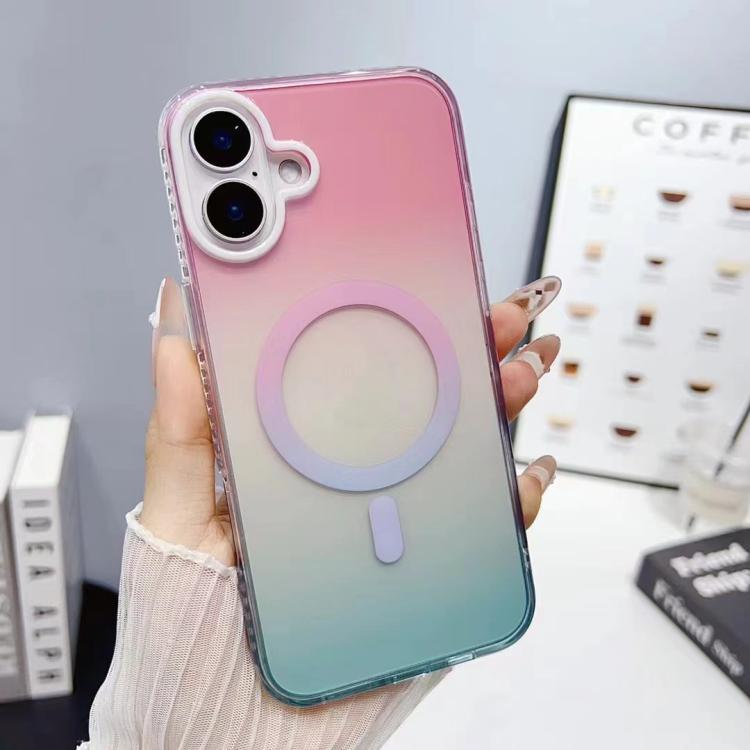 For iPhone 17 Geometric Gradient Magnetic Phone Case