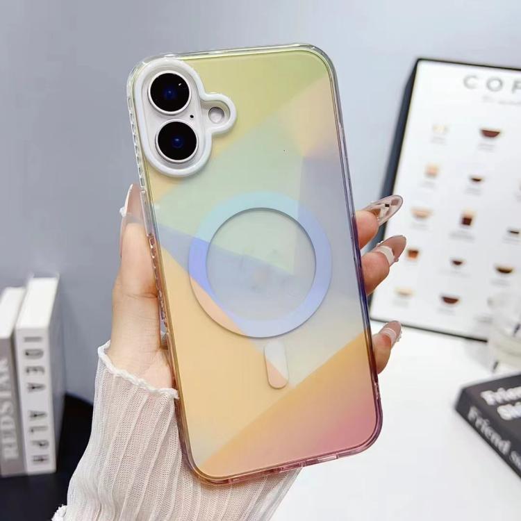 For iPhone 17 Geometric Gradient Magnetic Phone Case