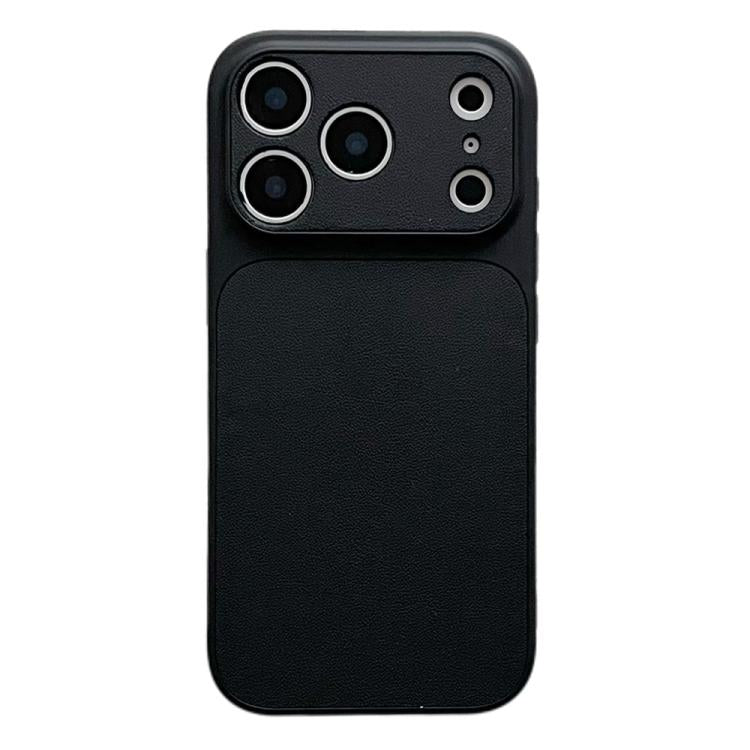 For iPhone 17 Pro Leather Textured Large Window Full Coverage Phone Case