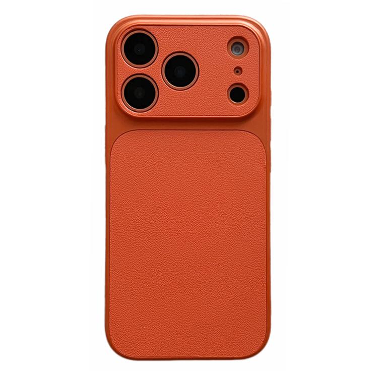 For iPhone 17 Pro Leather Textured Large Window Full Coverage Phone Case