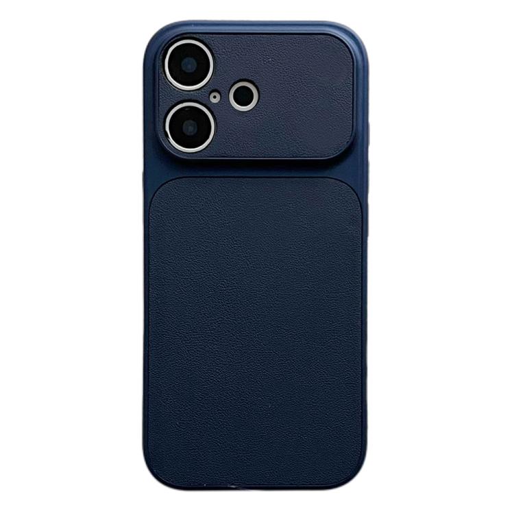 For iPhone 17 Leather Textured Large Window Full Coverage Phone Case