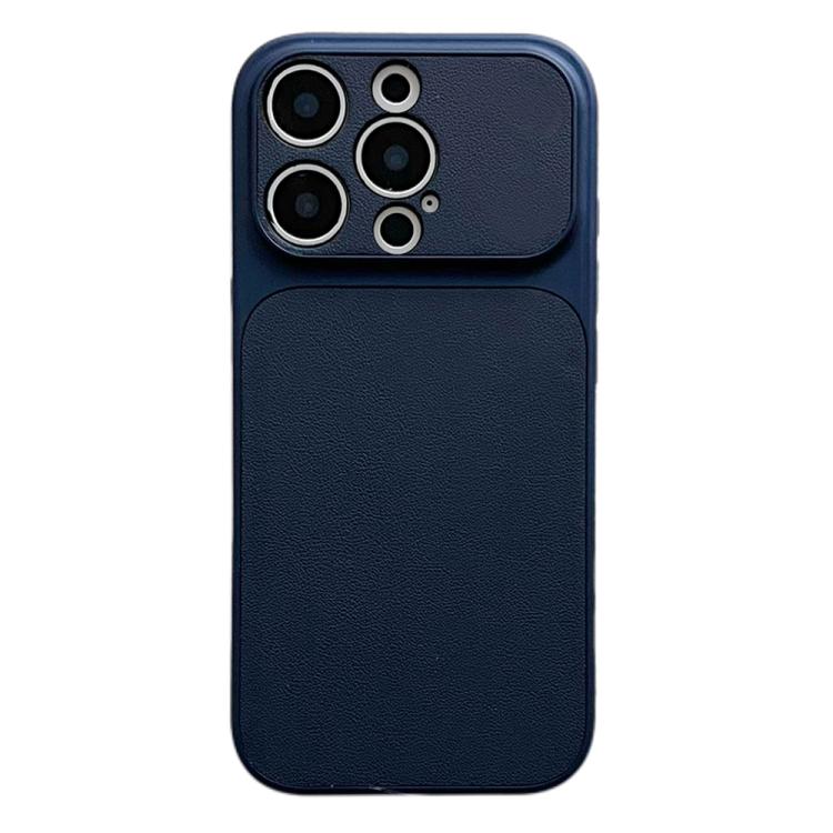 For iPhone 15 Pro Leather Textured Large Window Full Coverage Phone Case