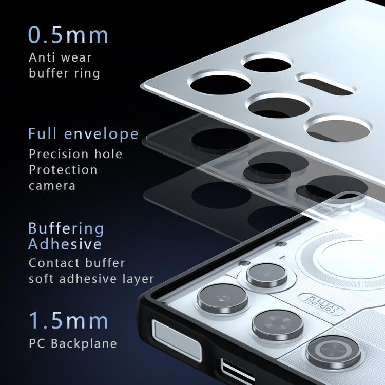 For ZTE nubia RedMagic 11 Air Armor Magnetic Holder PC Hybrid TPU Phone Case - Frosted Black