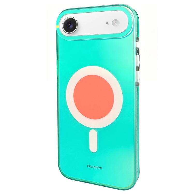 For iPhone Air CICI-CITY CH-56 Macaron Aurora Magnetic Metal Button Skin-Feel Phone Case