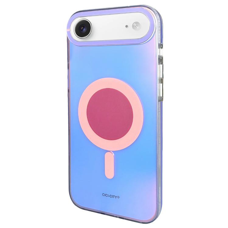 For iPhone Air CICI-CITY CH-56 Macaron Aurora Magnetic Metal Button Skin-Feel Phone Case