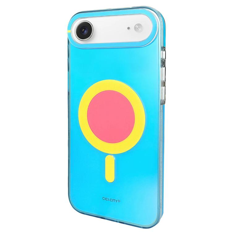 For iPhone Air CICI-CITY CH-56 Macaron Aurora Magnetic Metal Button Skin-Feel Phone Case