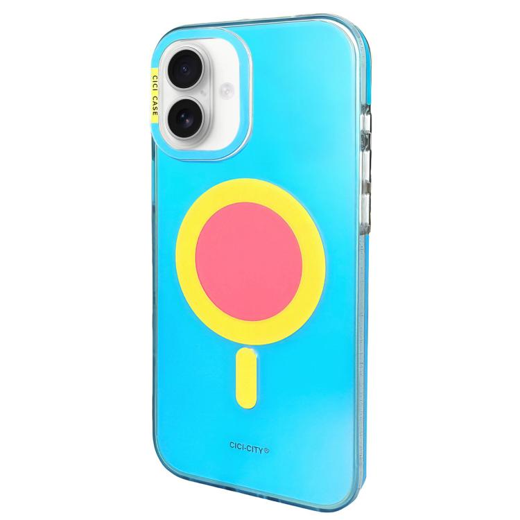 For iPhone 17 CICI-CITY CH-56 Macaron Aurora Magnetic Metal Button Skin-Feel Phone Case