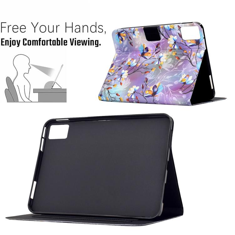 For Lenovo Xiaoxin Pad 11 2025 Voltage Sewing Thread Painted Vegan Leather Smart Tablet Case