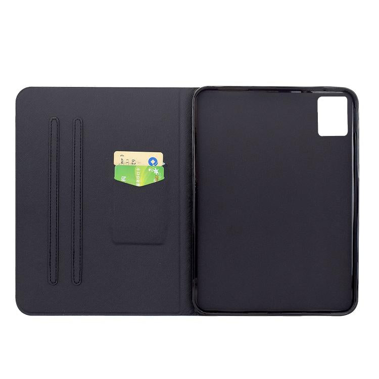 For Lenovo Xiaoxin Pad 11 2025 Voltage Sewing Thread Painted Vegan Leather Smart Tablet Case