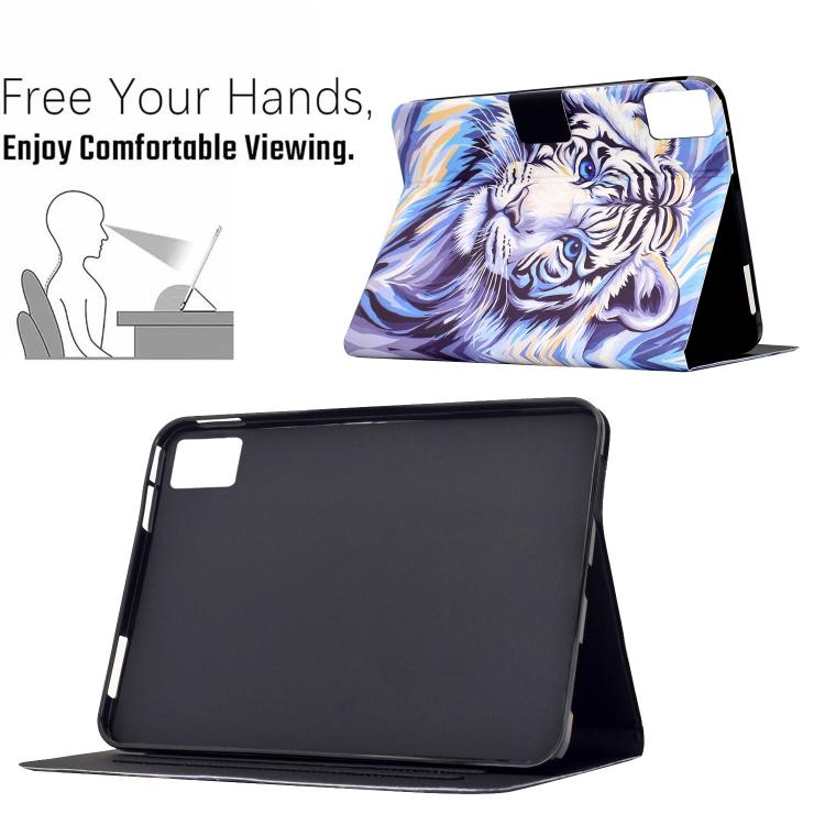 For Lenovo Xiaoxin Pad 12.1 2025 Voltage Sewing Thread Painted Vegan Leather Smart Tablet Case
