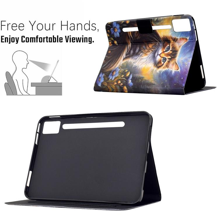 For Lenovo Idea Tab Pro / P12 12.7 2025 Voltage Sewing Thread Painted Vegan Leather Smart Tablet Case