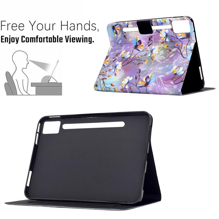 For Lenovo Idea Tab Pro / P12 12.7 2025 Voltage Sewing Thread Painted Vegan Leather Smart Tablet Case