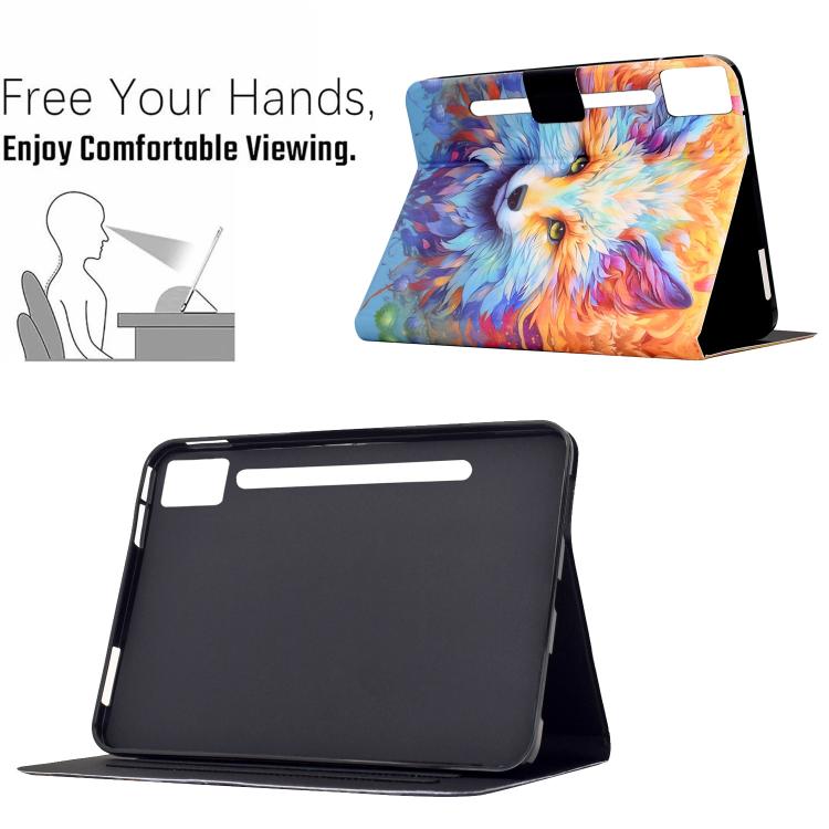 For Lenovo Idea Tab Pro / P12 12.7 2025 Voltage Sewing Thread Painted Vegan Leather Smart Tablet Case
