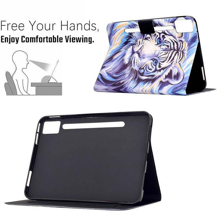 For Lenovo Idea Tab Pro / P12 12.7 2025 Voltage Sewing Thread Painted Vegan Leather Smart Tablet Case