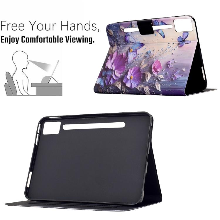 For Lenovo Idea Tab Pro / P12 12.7 2025 Voltage Sewing Thread Painted Vegan Leather Smart Tablet Case