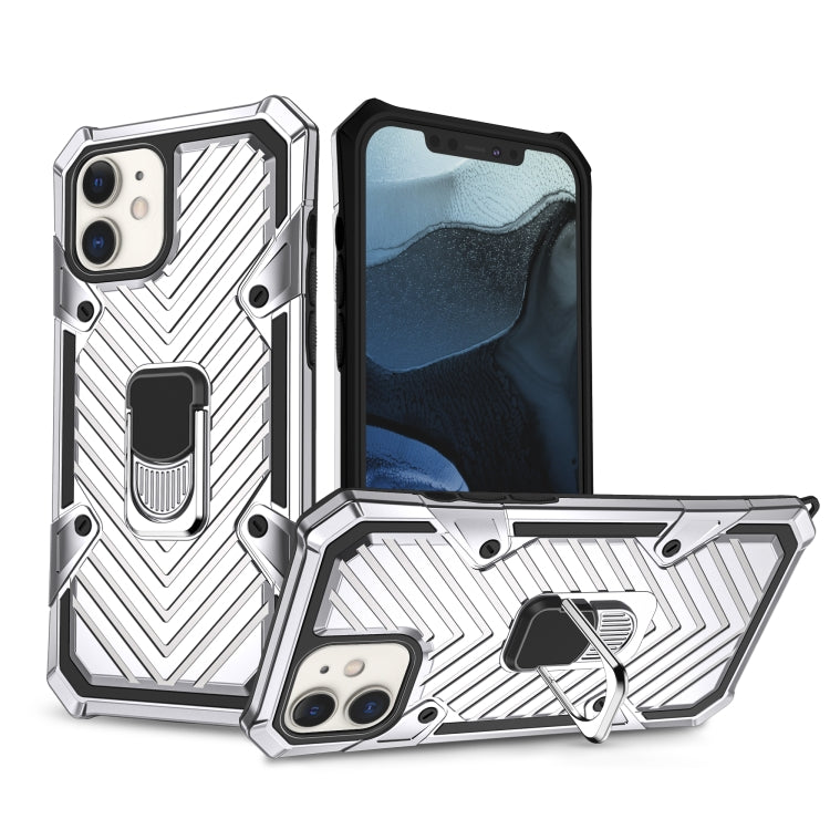 For iPhone 12 mini Cool Armor PC + TPU Shockproof Case with 360 Degree Rotation Ring Holder