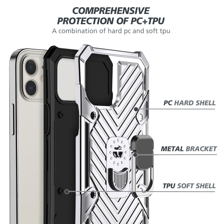 For iPhone 12 mini Cool Armor PC + TPU Shockproof Case with 360 Degree Rotation Ring Holder