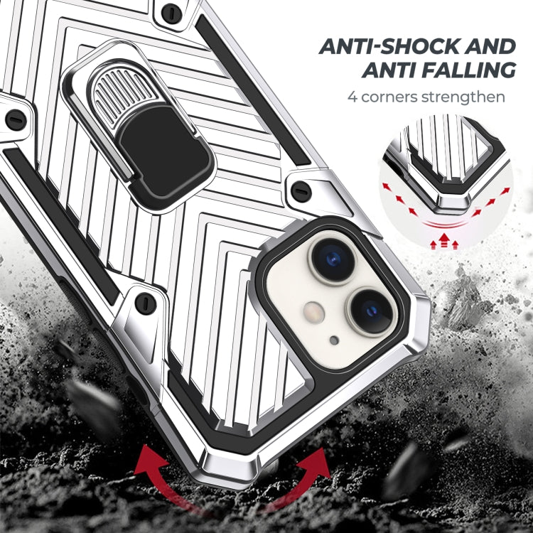 For iPhone 12 mini Cool Armor PC + TPU Shockproof Case with 360 Degree Rotation Ring Holder